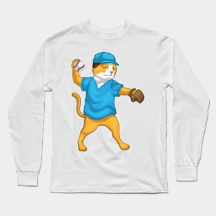 Cat Baseball Long Sleeve T-Shirt